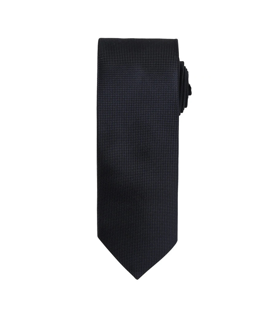 Premier Micro Waffle Tie — Black