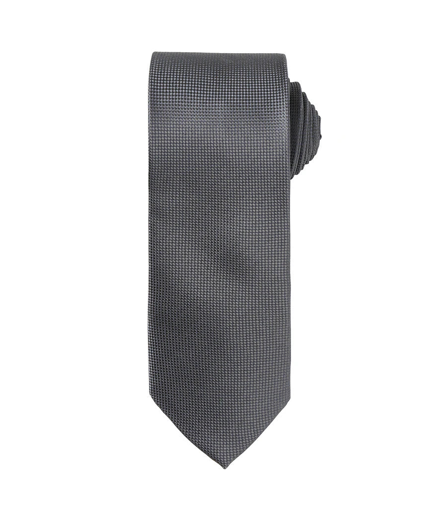 Premier Micro Waffle Tie — Dark Grey