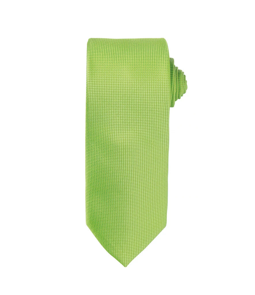 Premier Micro Waffle Tie — Lime Green