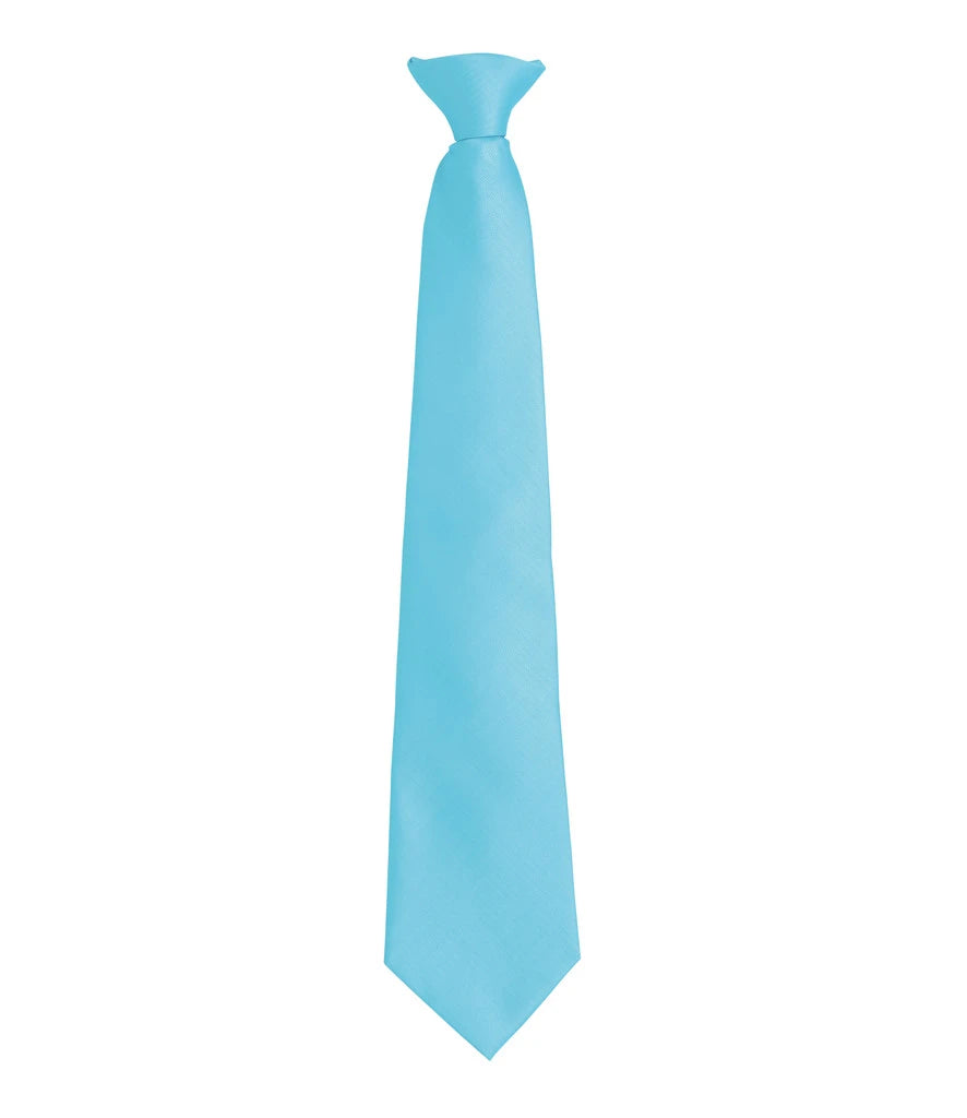 Premier 'Colours' Fashion Clip Tie — Turquoise Blue