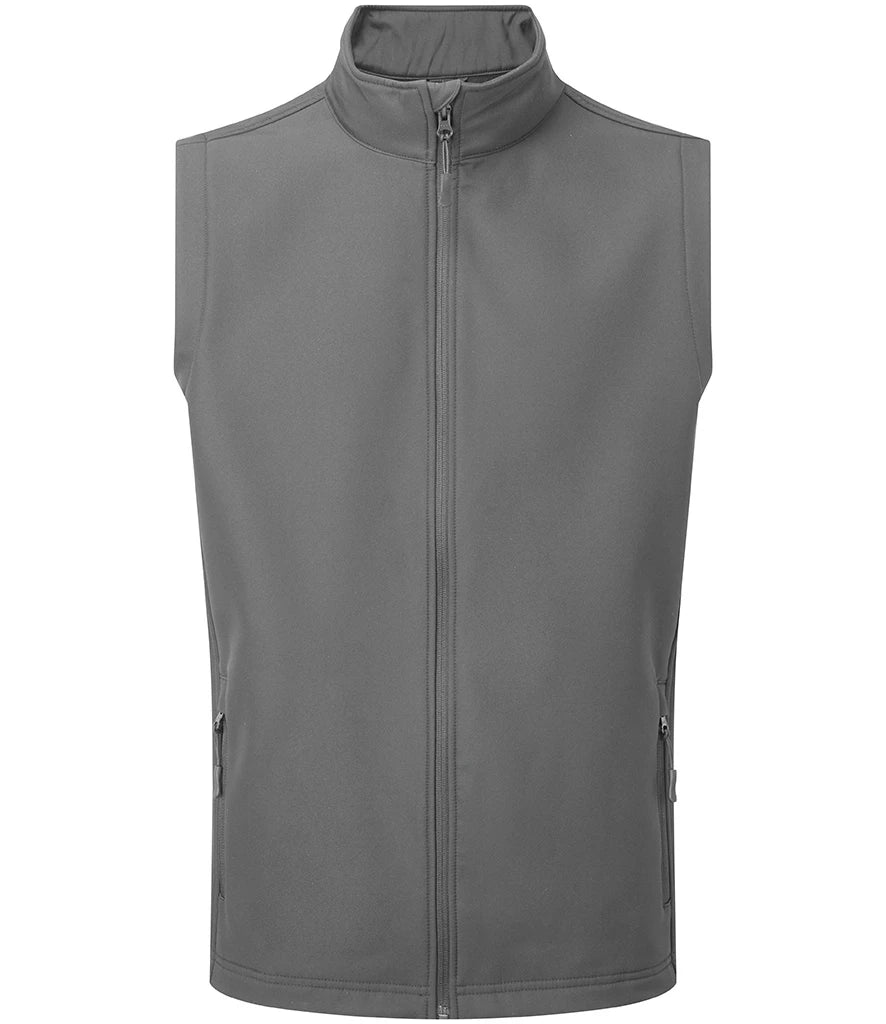 Premier Windchecker® Recycled Printable Soft Shell Gilet — Dark Grey