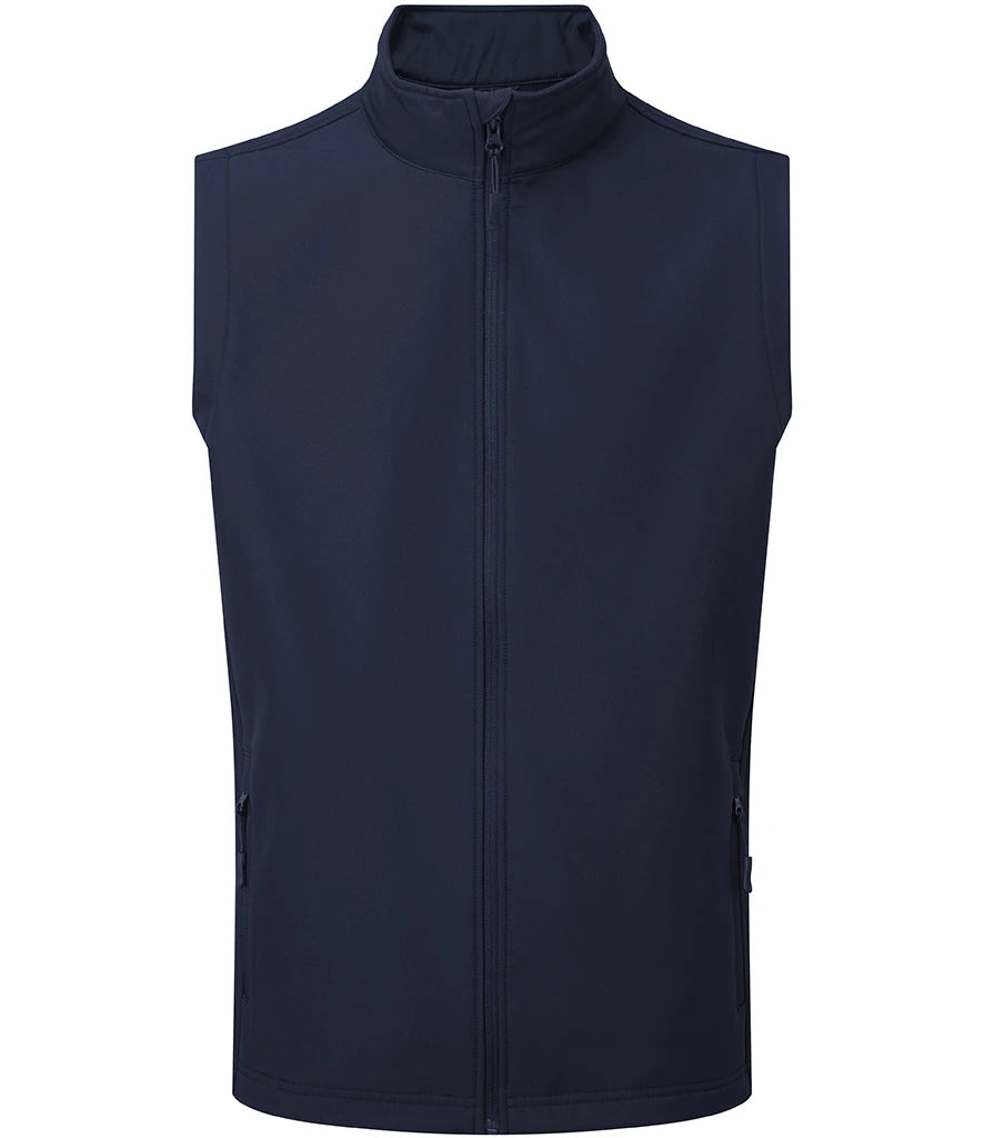 Premier Windchecker® Recycled Printable Soft Shell Gilet — Navy