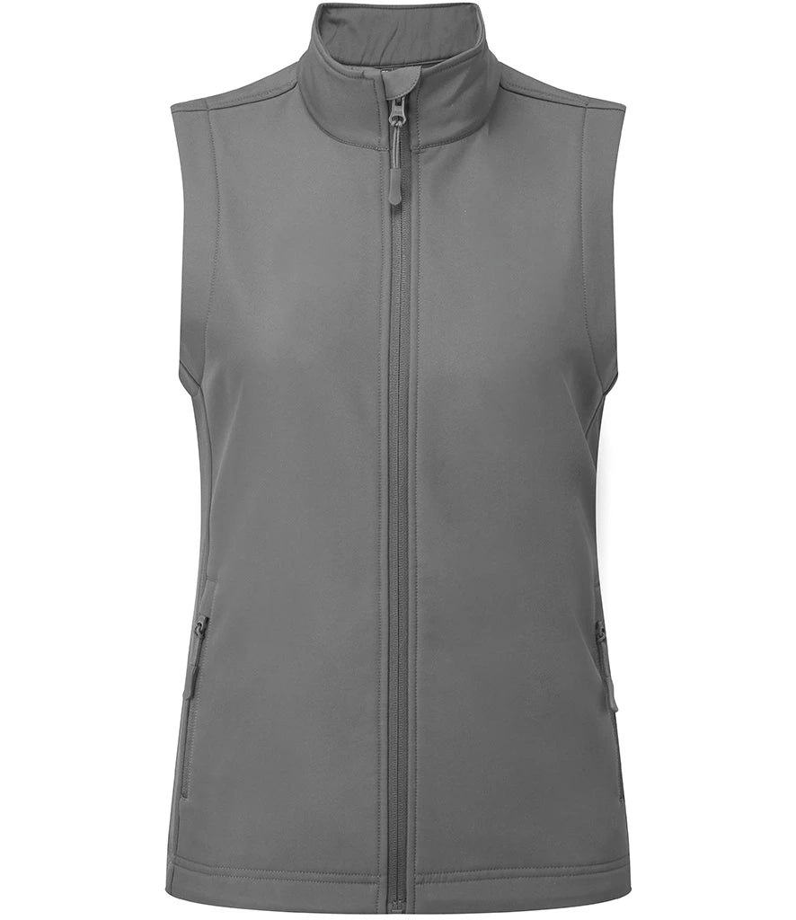 Premier Ladies Windchecker® Recycled Printable Soft Shell Gilet — Dark Grey