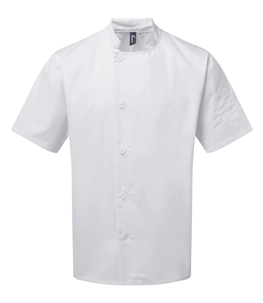 Premier Essential Short Sleeve Chef's Jacket — White