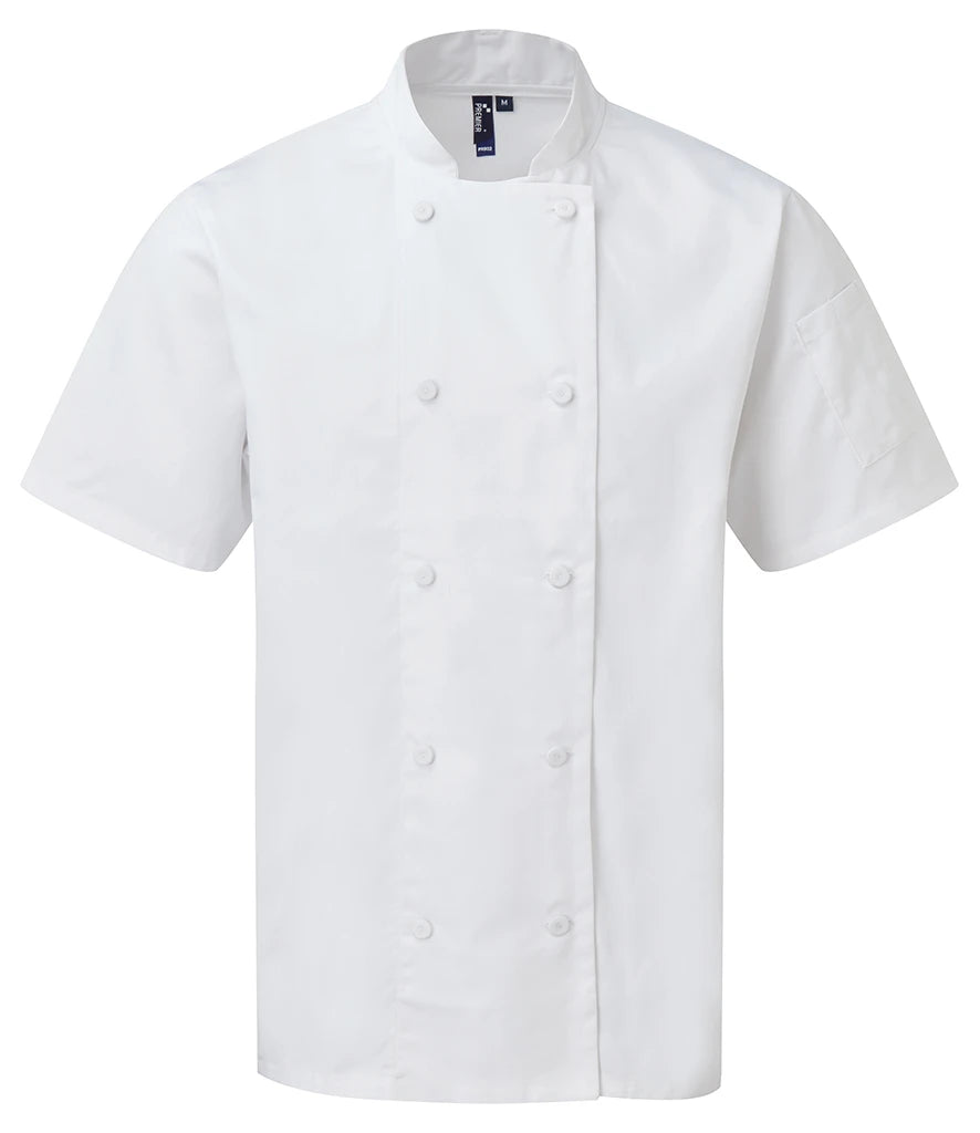 Premier Coolchecker® Short Sleeve Chef's Jacket — White
