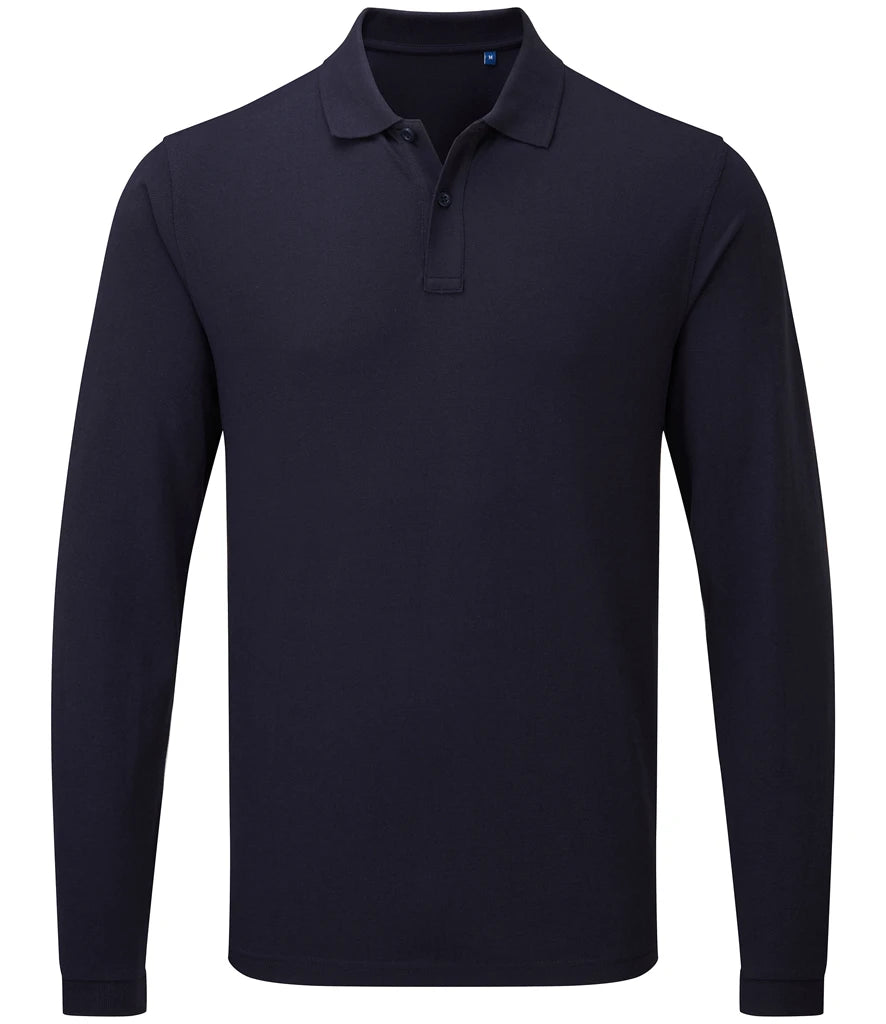 Premier Essential Unisex Long Sleeve Polo Shirt — Navy
