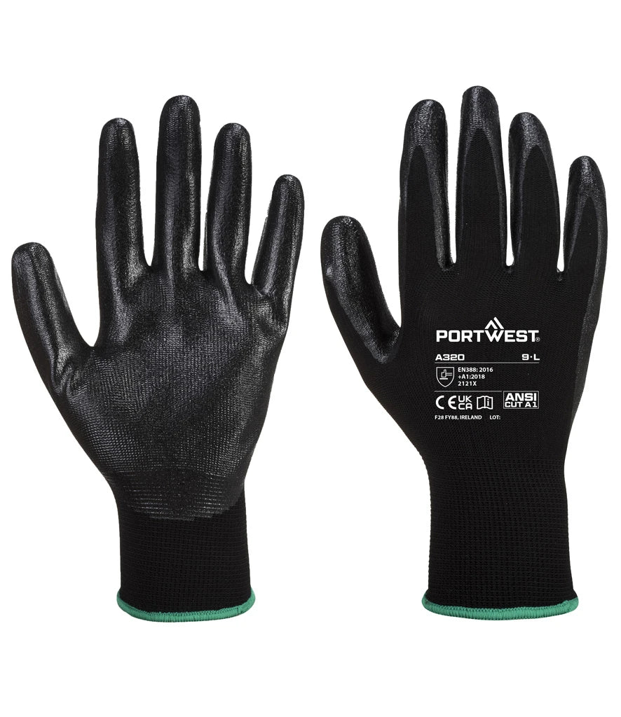 Portwest Dexti-Grip Gloves — Black