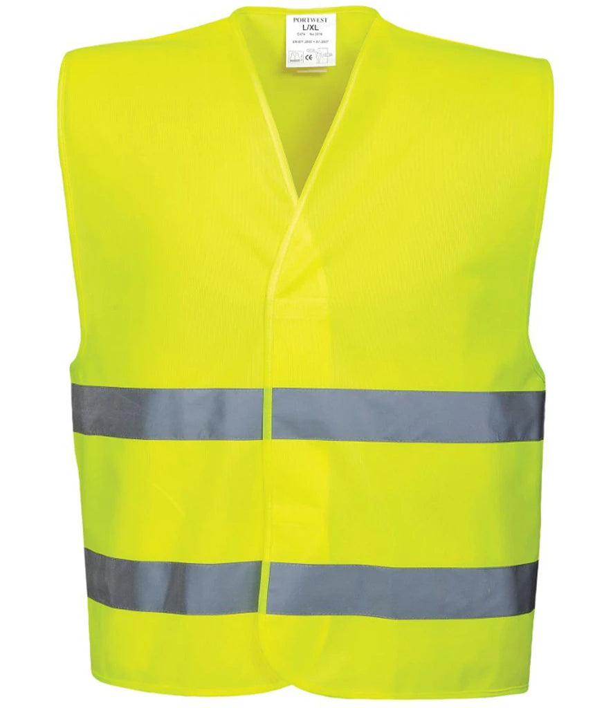 Portwest Hi-Vis Two Band Vest — Yellow