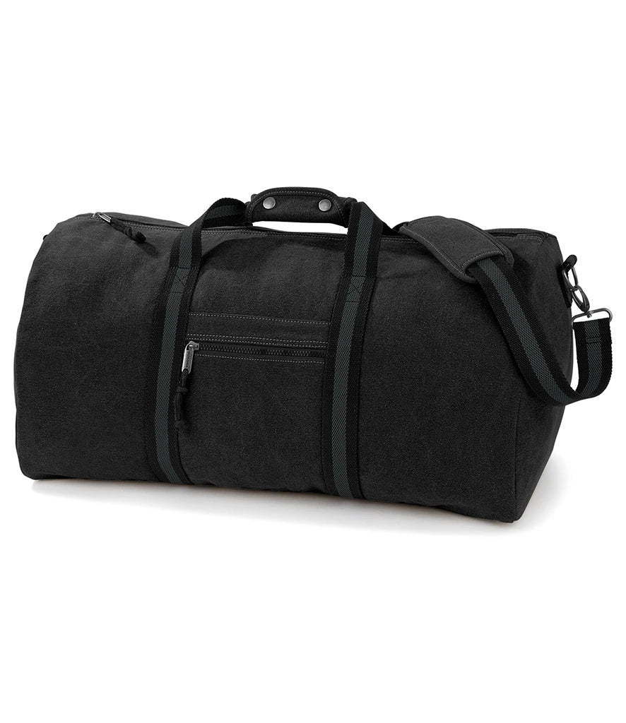 Quadra Vintage Canvas Holdall — Vintage Black