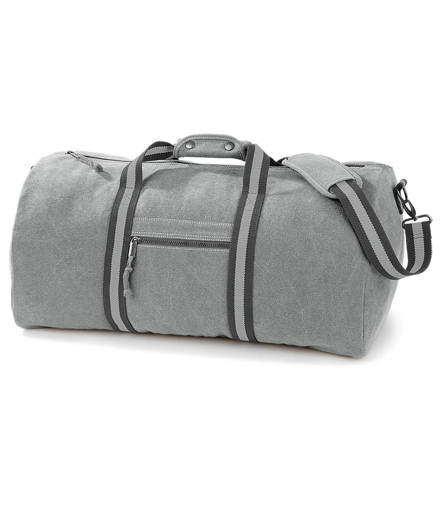 Quadra Vintage Canvas Holdall — Vintage Light Grey