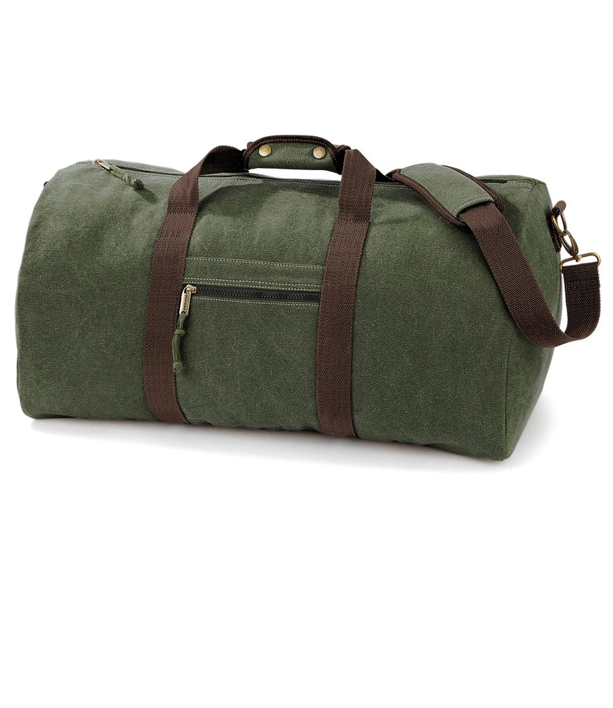 Quadra Vintage Canvas Holdall — Vintage Military Green