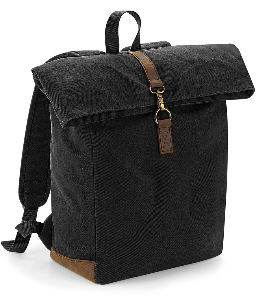 Quadra Heritage Waxed Canvas Backpack — Black