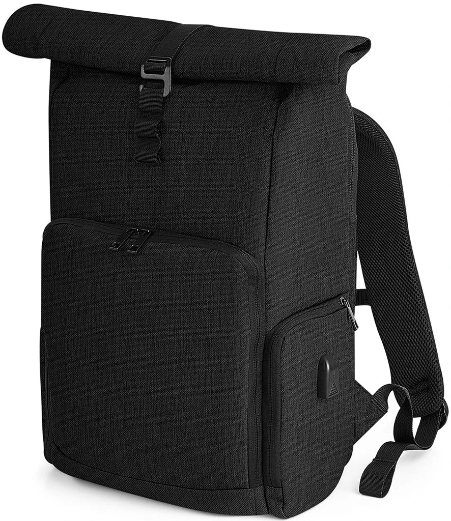 Quadra Q-Tech Charge Roll-Top Backpack — Black