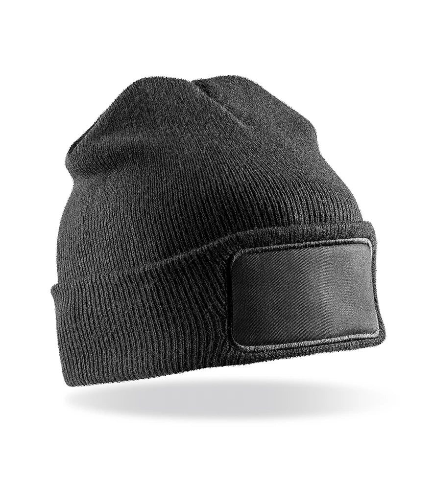 Result Core Double Knit Printers Beanie — Black