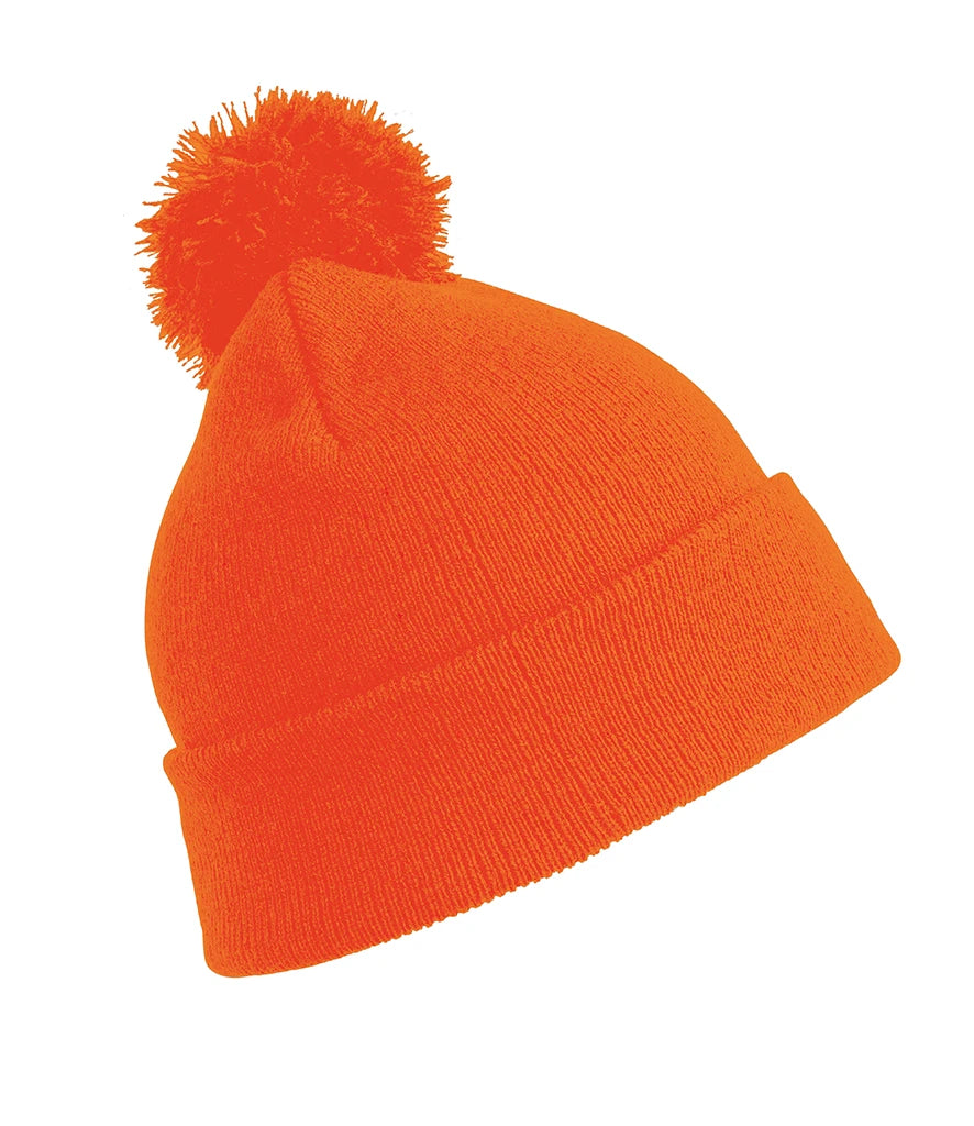 Result Core Pom Pom Beanie — Fluorescent Orange