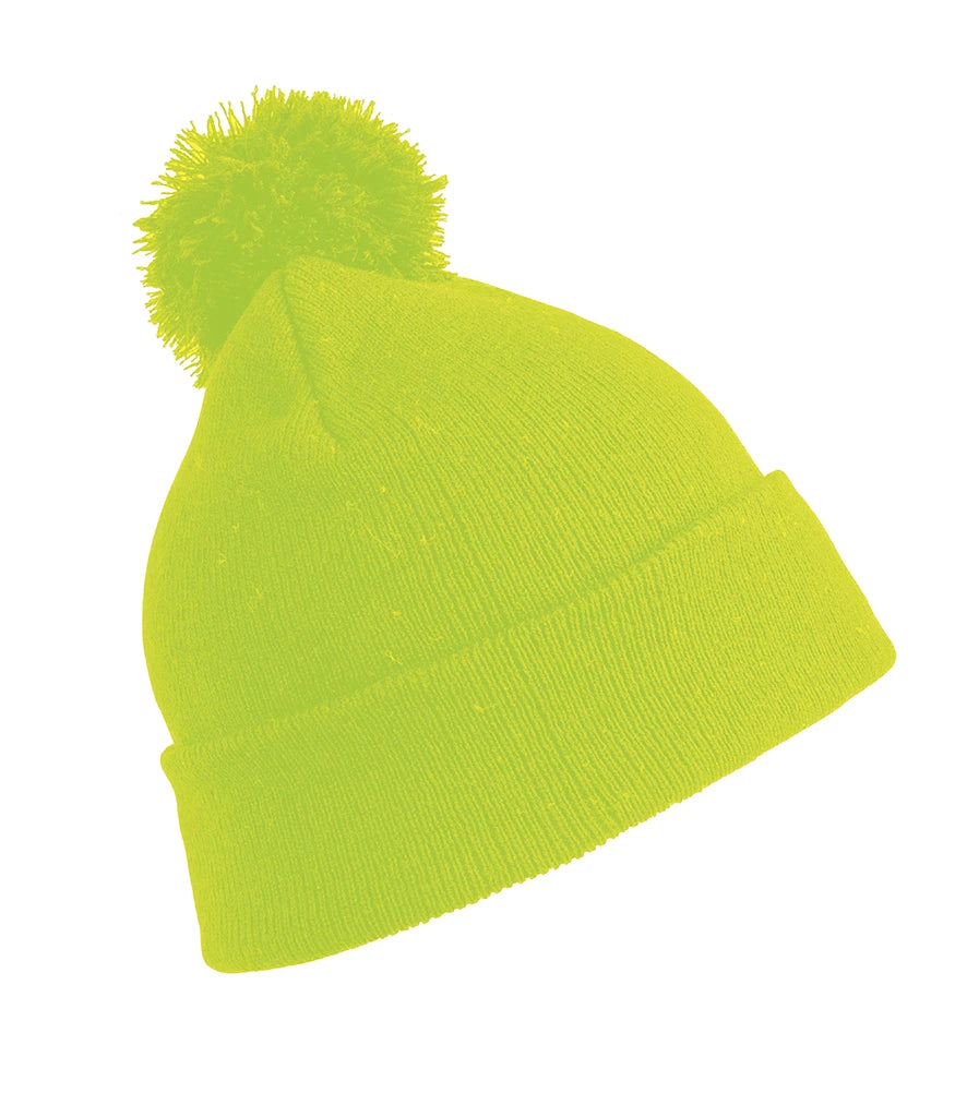 Result Core Pom Pom Beanie — Fluorescent Yellow