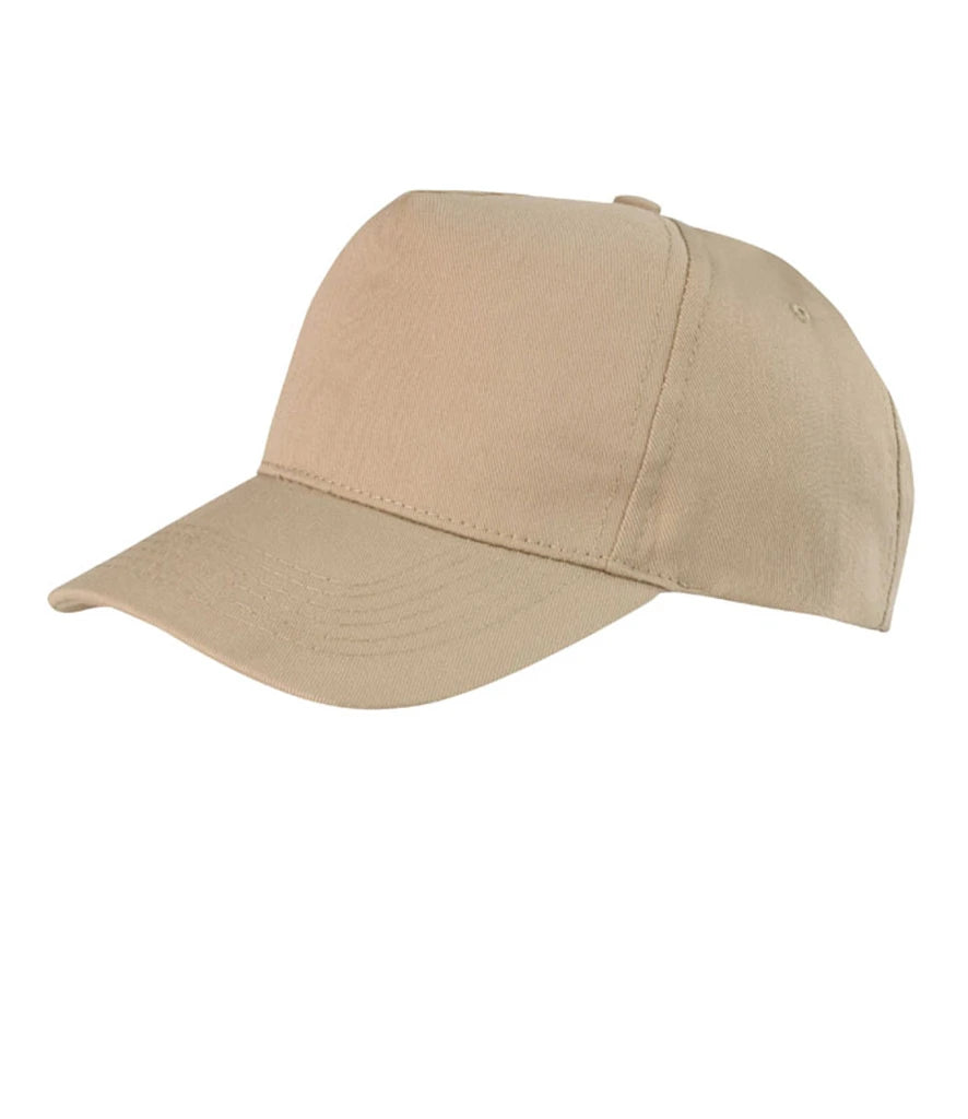 Result Boston 5 Panel Printers Cap — Khaki