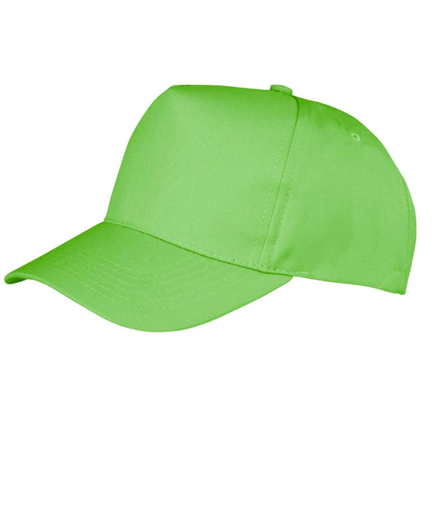 Result Boston 5 Panel Printers Cap — Lime Green