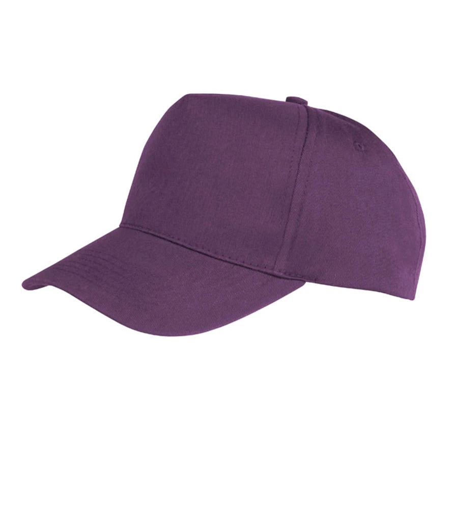 Result Boston 5 Panel Printers Cap — Purple