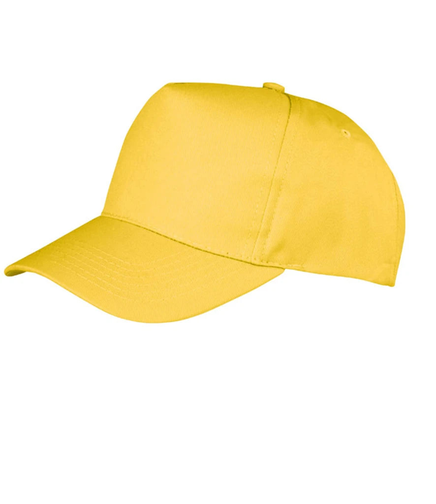 Result Boston 5 Panel Printers Cap — Yellow