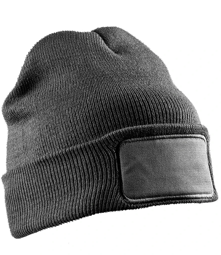 Result Recycled Double Knit Printers Beanie — Grey