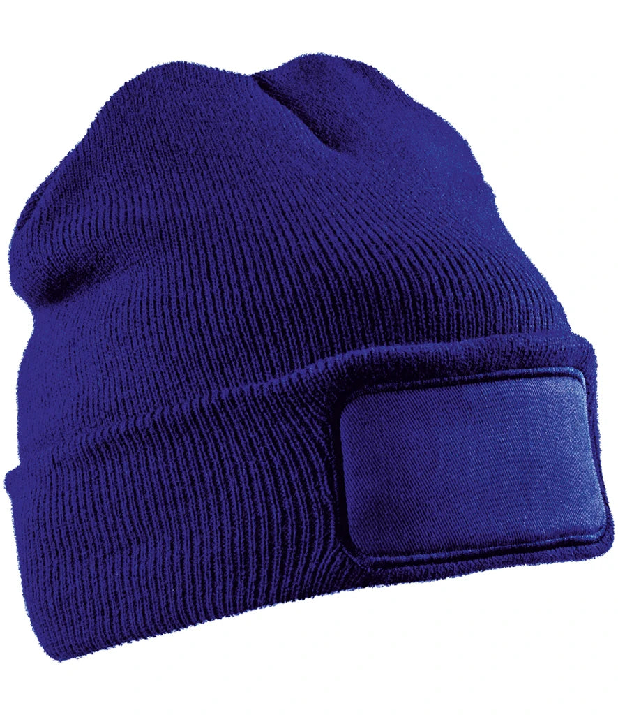 Result Recycled Double Knit Printers Beanie — Royal Blue