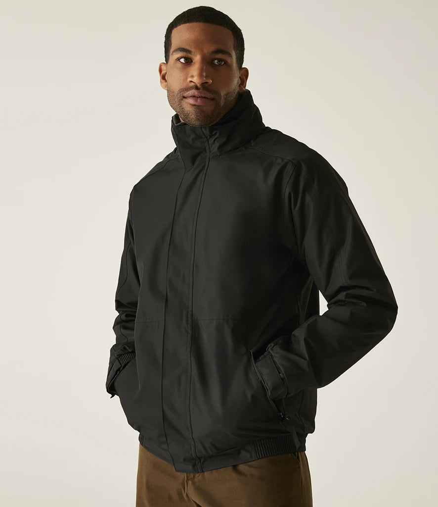Regatta Dover Waterproof Insulated Jacket in Black/Ash, front view