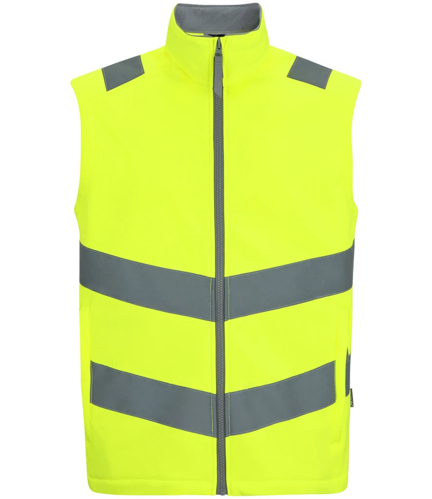 Regatta High Visibility Pro Contract Ablaze Soft Shell Bodywarmer — Yellow