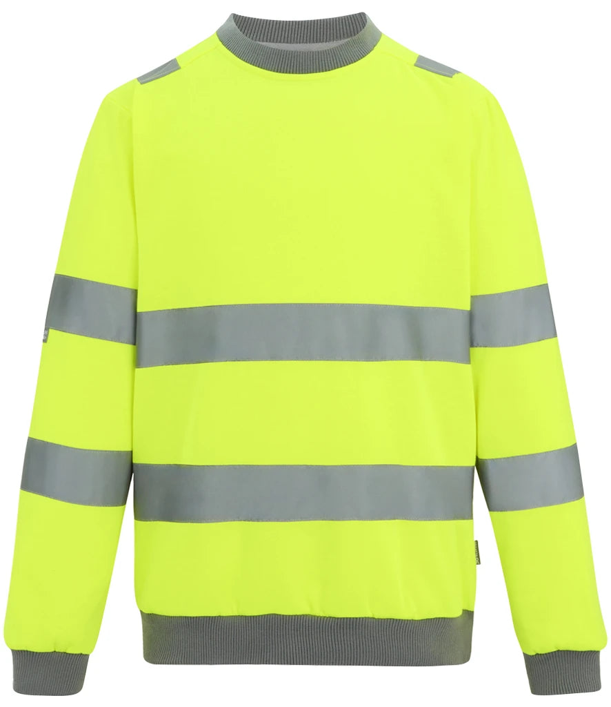 Regatta High Visibility Pro Contract Crew Neck Sweatshirt — Yellow
