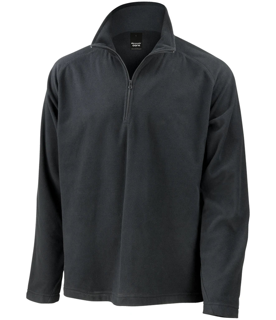 Result Core Zip Neck Micro Fleece — Black