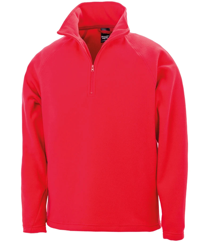 Result Core Zip Neck Micro Fleece — Red