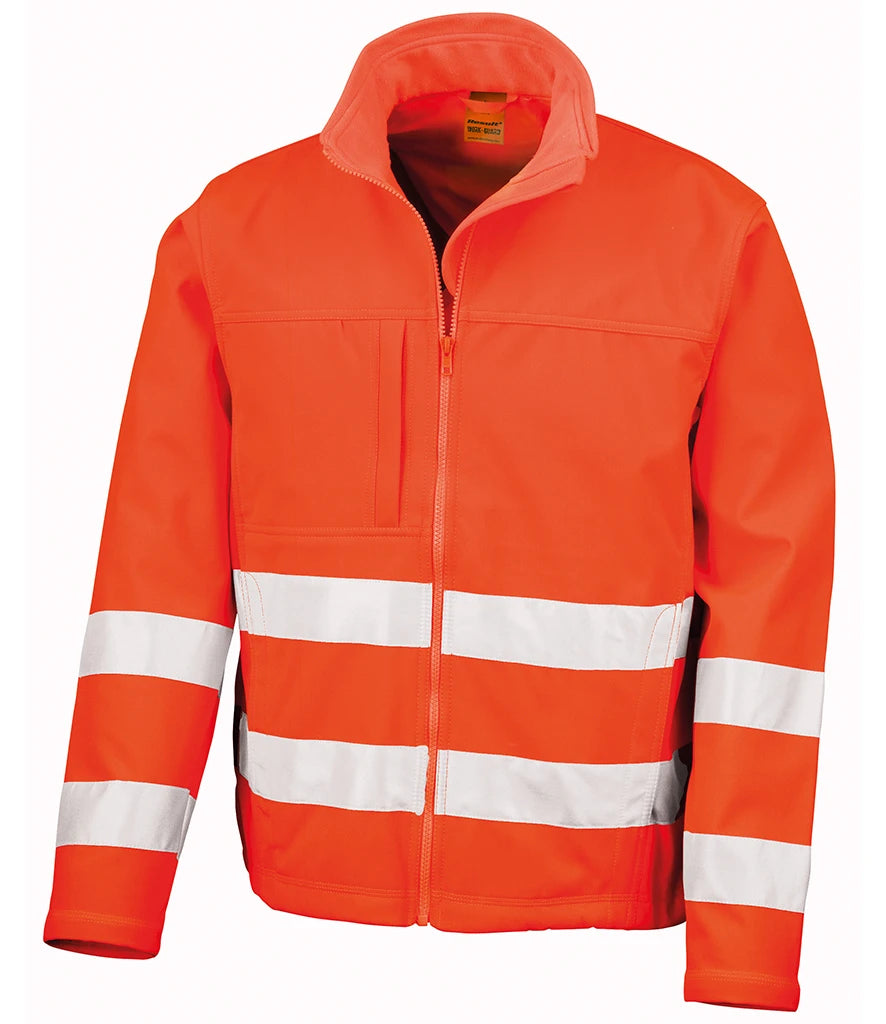 Result Safe-Guard Hi-Vis Soft Shell Jacket — Fluorescent Orange