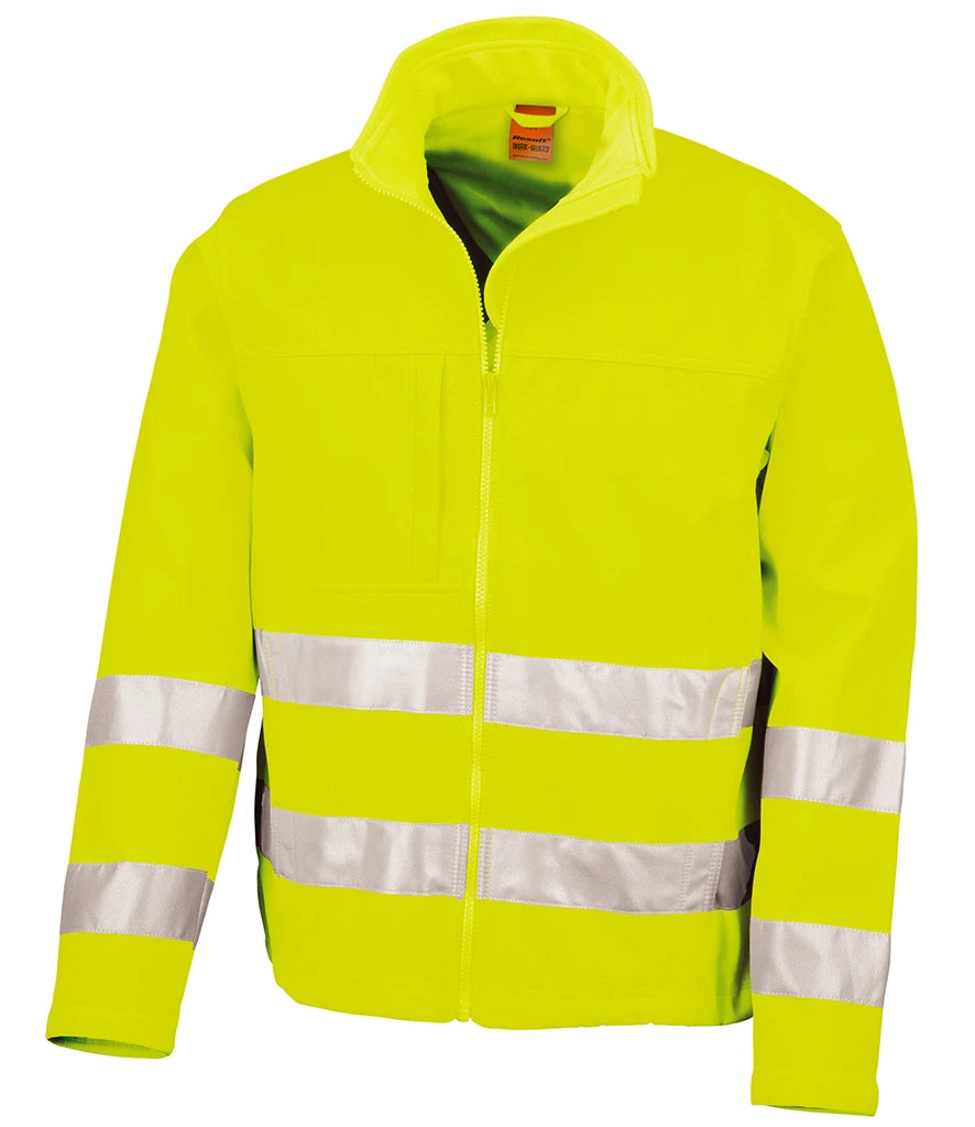 Result Safe-Guard Hi-Vis Soft Shell Jacket — Fluorescent Yellow