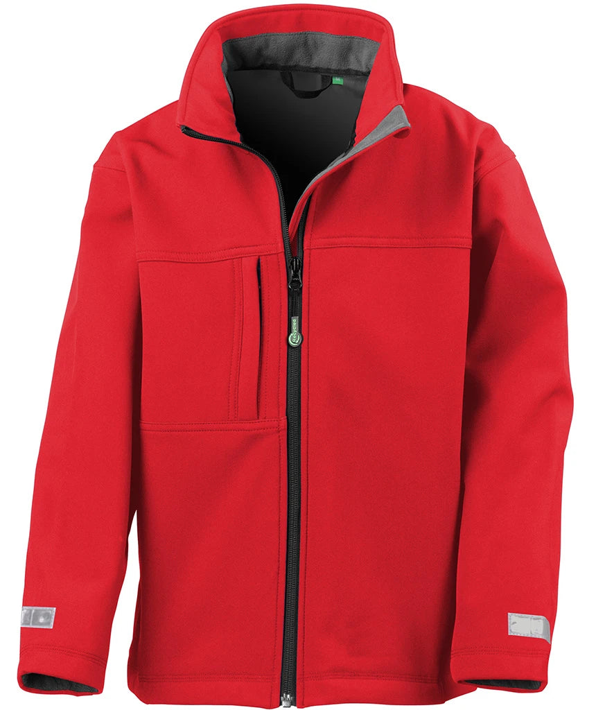 Result Recycled Kids Classic Soft Shell Jacket — Red