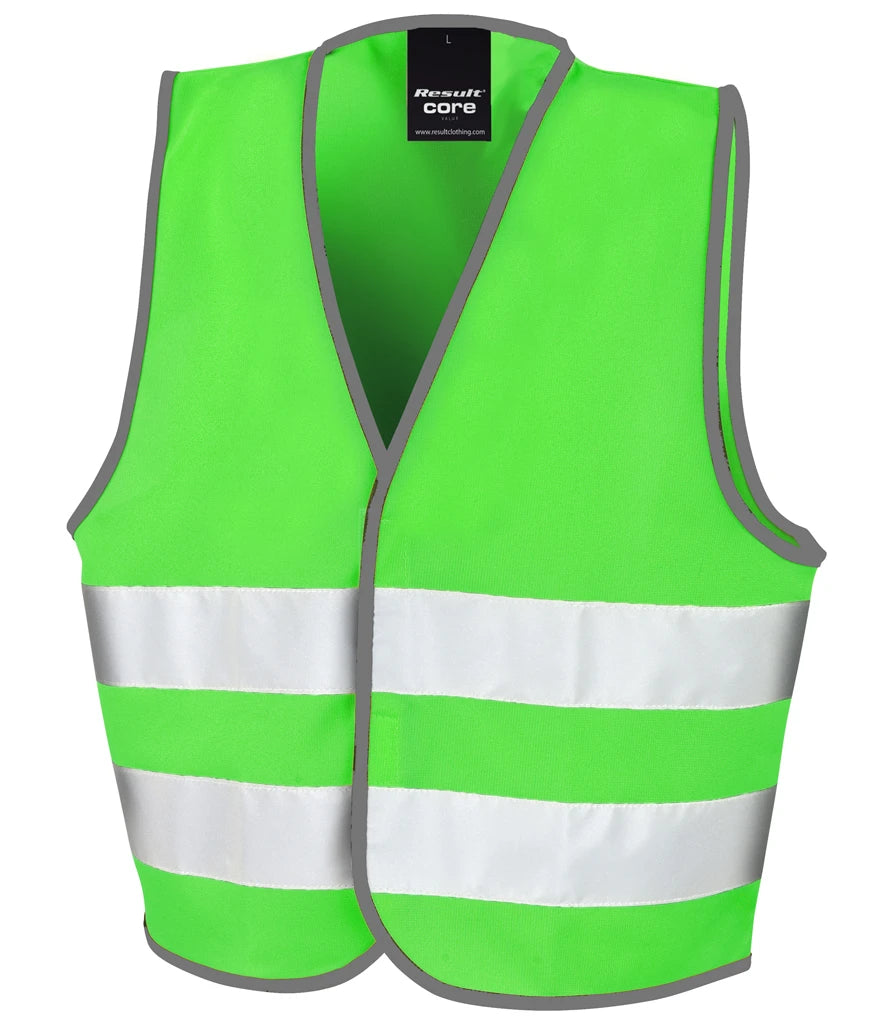 Result Core Kids Enhanced Vis Vest — Lime Green