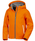 Result Core Kids TX Performance Hooded Soft Shell Jacket — Neon Orange