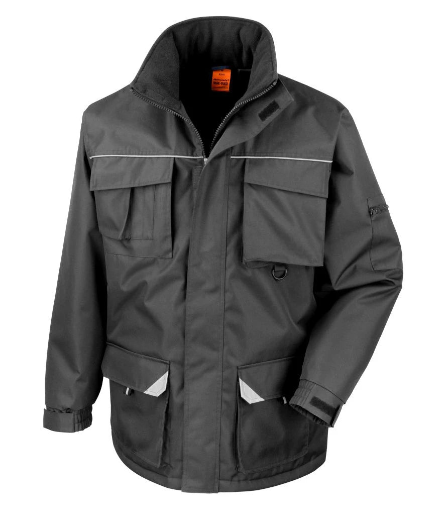 Result Work-Guard Sabre Long Coat — Black