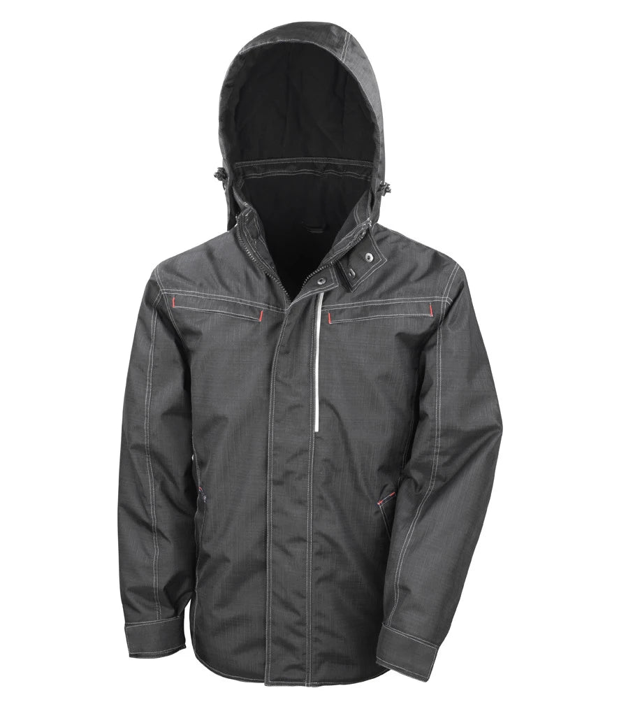 Result Work-Guard Denim Texture Rugged Jacket — Black