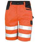 Result Safe-Guard Hi-Vis Cargo Shorts — Fluorescent Orange