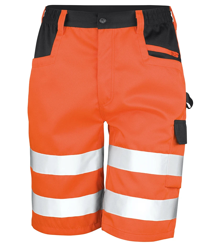 Result Safe-Guard Hi-Vis Cargo Shorts — Fluorescent Orange