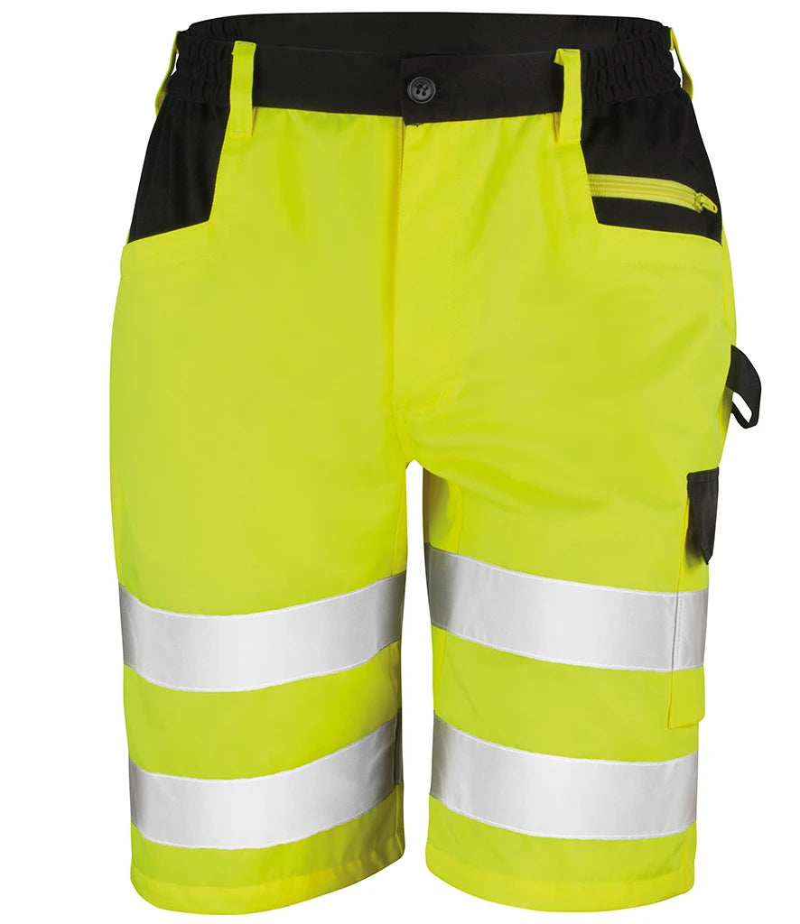 Result Safe-Guard Hi-Vis Cargo Shorts — Fluorescent Yellow