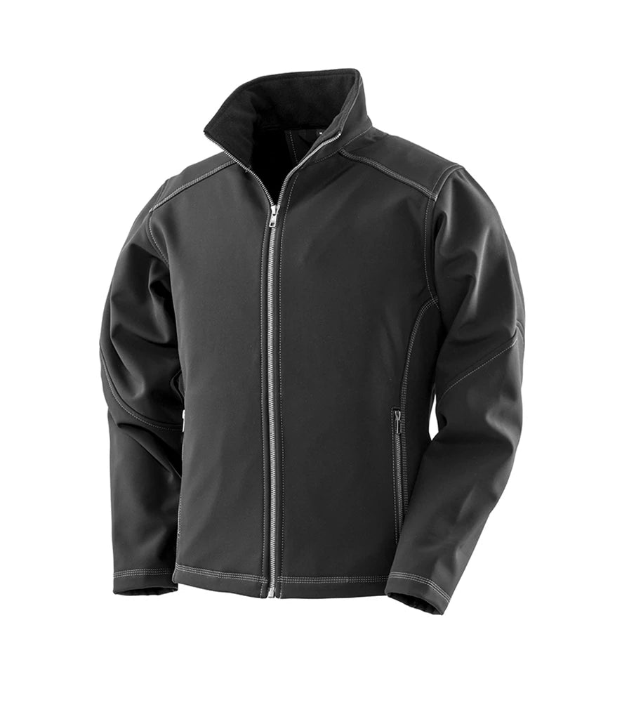 Result Work-Guard Ladies Treble Stitch Soft Shell Jacket — Black