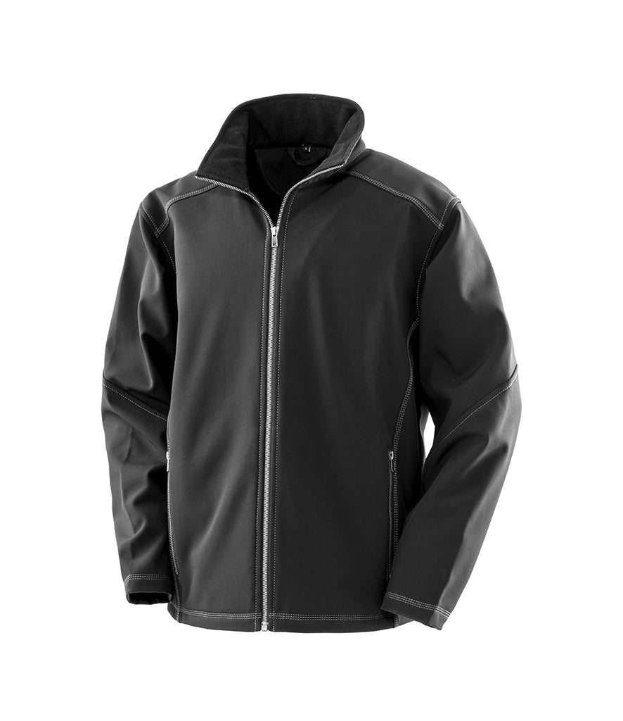Result Work-Guard Treble Stitch Soft Shell Jacket — Black