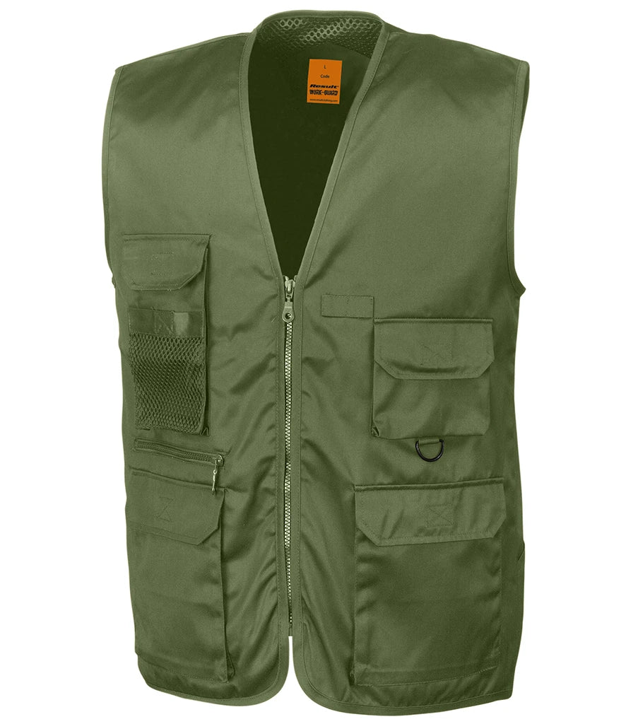 Result Work-Guard Safari Waistcoat — Lichen Green
