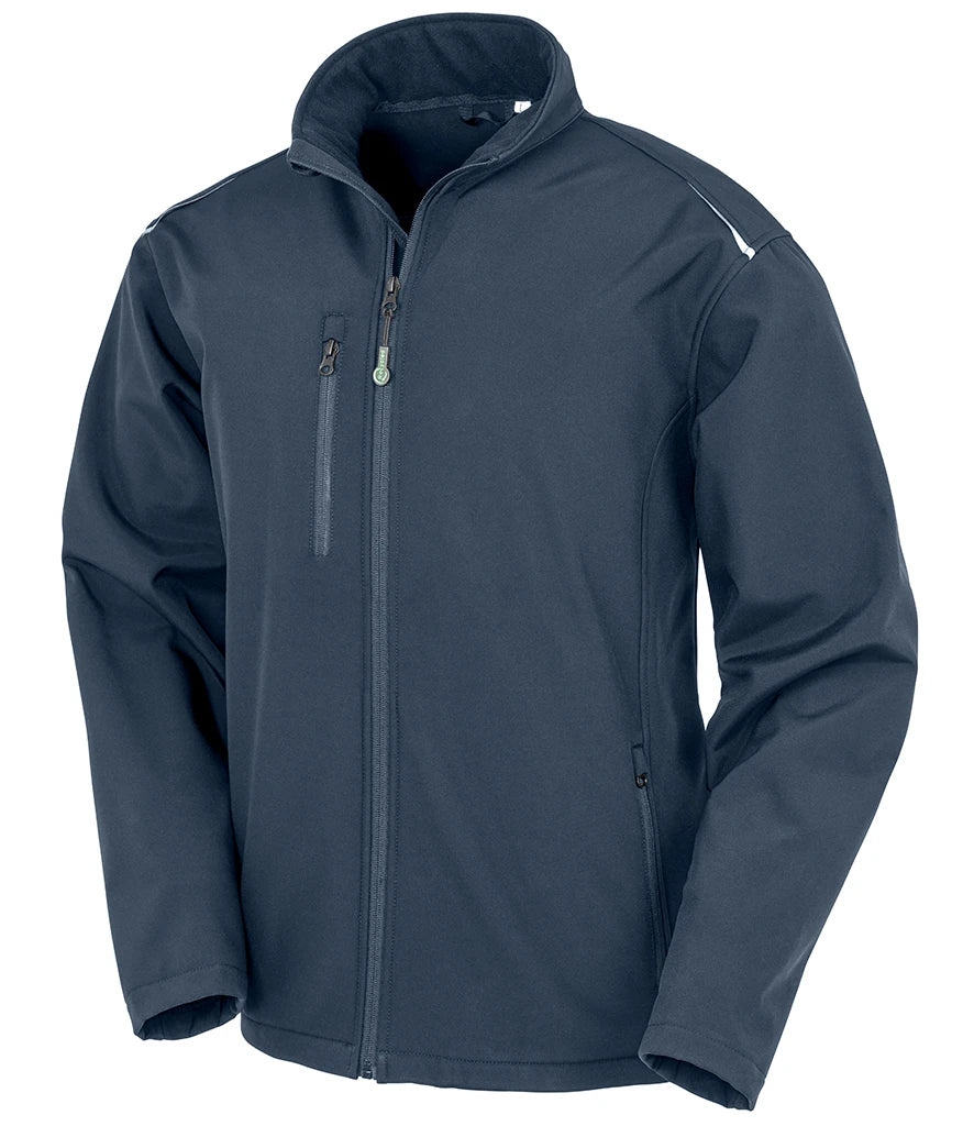Result Recycled Three Layer Printable Soft Shell Jacket — Navy