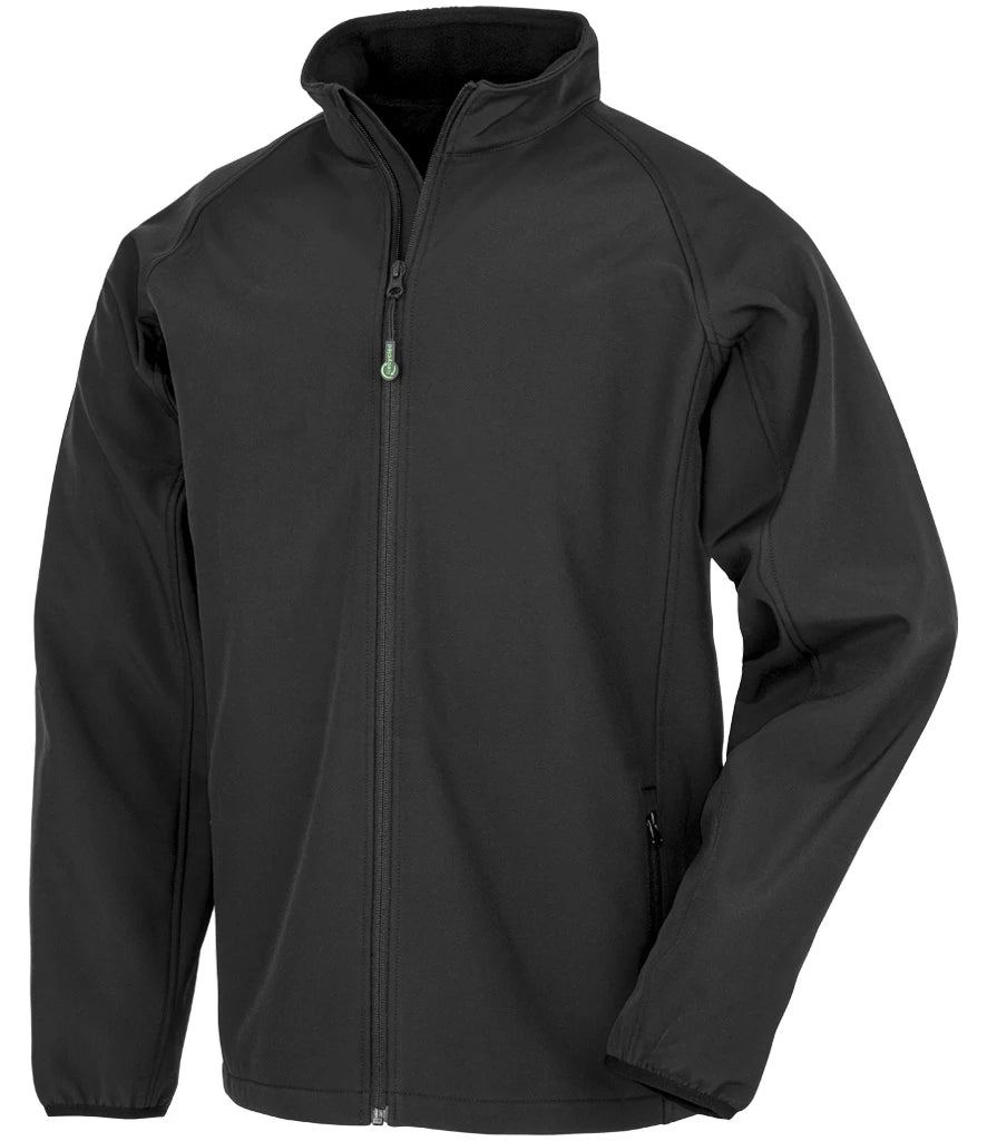 Result Recycled Kids Two Layer Printable Soft Shell Jacket — Black