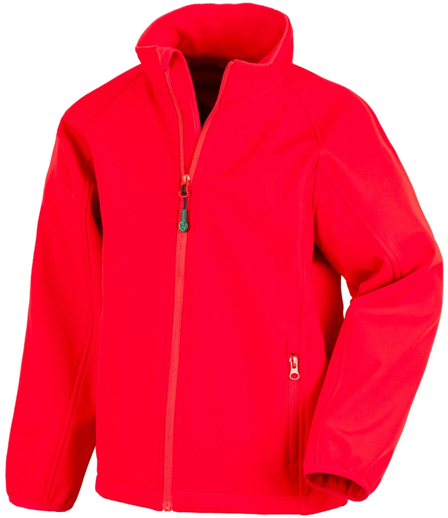 Result Recycled Kids Two Layer Printable Soft Shell Jacket — Red