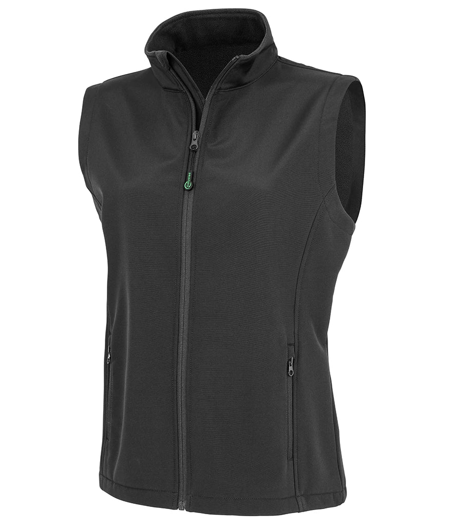 Result Recycled Ladies Printable Soft Shell Bodywarmer — Black