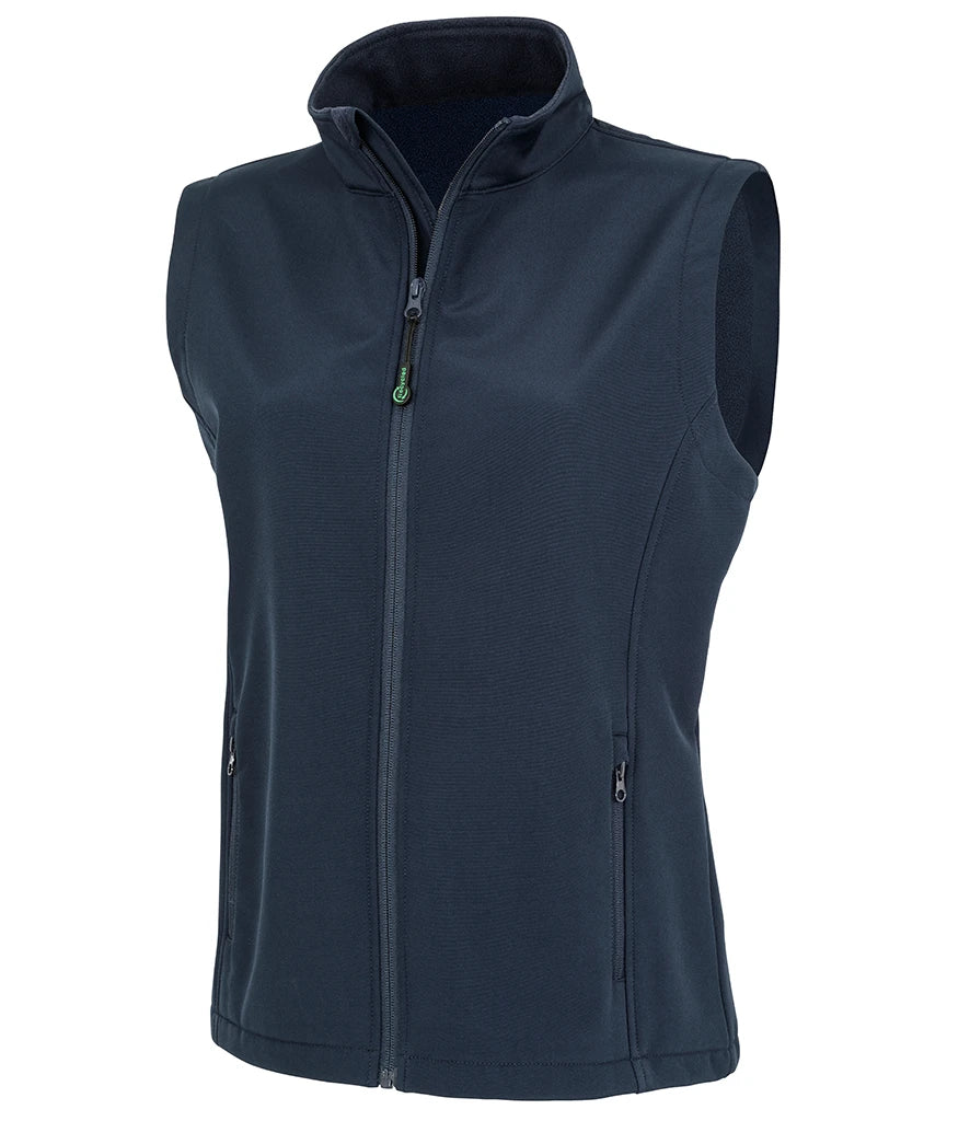 Result Recycled Ladies Printable Soft Shell Bodywarmer — Navy