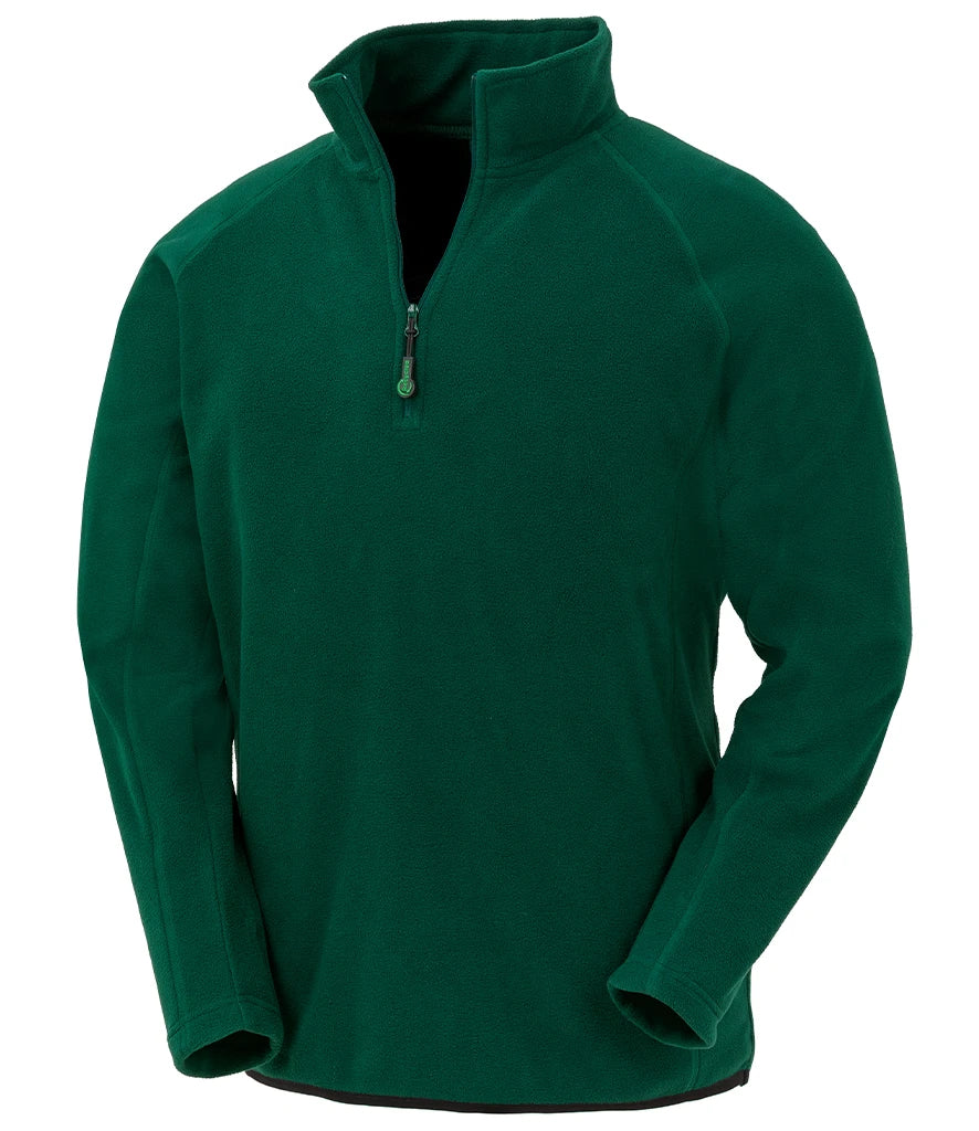 Result Recycled Zip Neck Micro Fleece — Forest Green